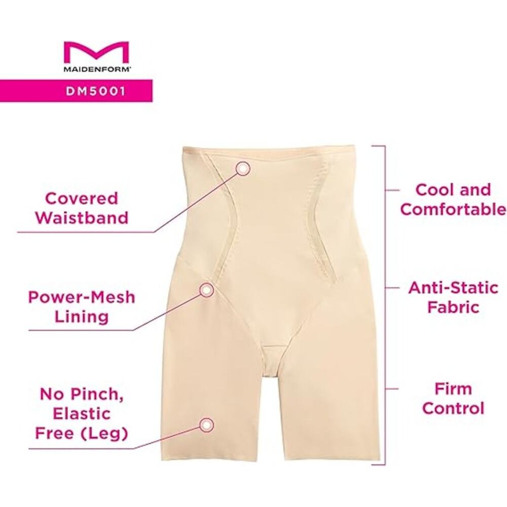 Maidenform Women's High-waist Thigh Slimmer, Firm-control shapewear